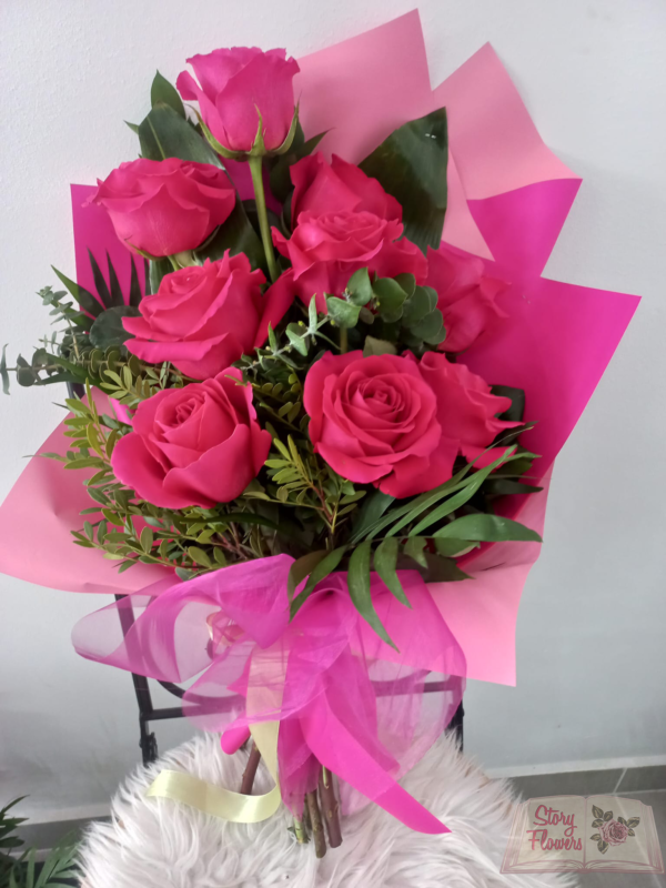 Buchet 9 trandafiri Pinkfloyd - imagine 3