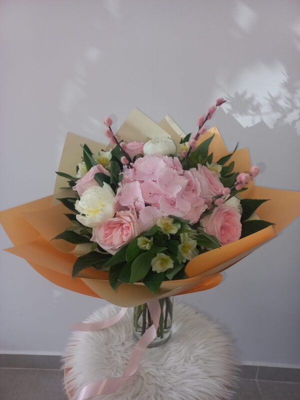 Buchet Pink Peony - imagine 3