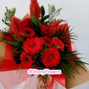 Buchet cu celosia portocalie