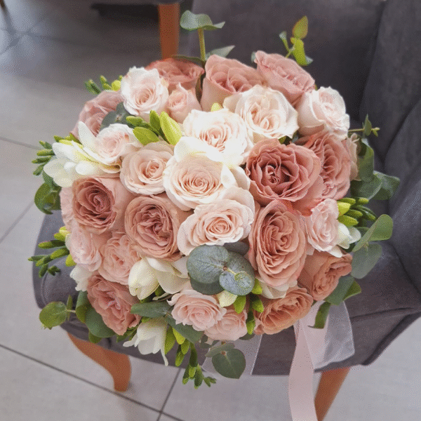 Buchet mireasă/nașă Cappucino Rose - imagine 2