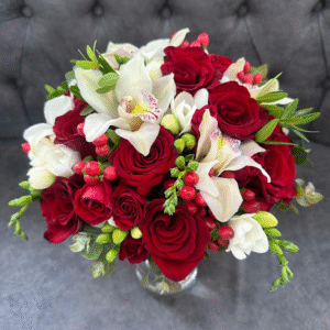 Buchet mireasa/nașa Crimson Elegance